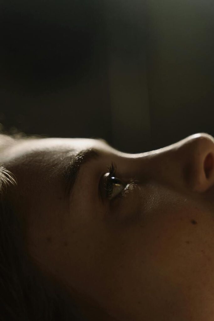 side view of a person's face