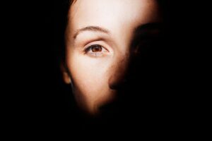 woman shadow over her face